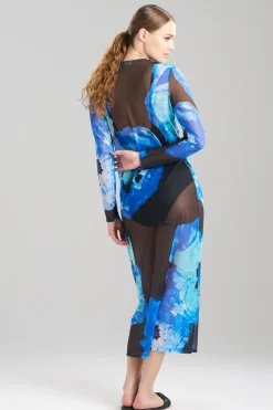 Natori Dresses|Honeymoon-Poppy Long Sleeve Sheer Dress