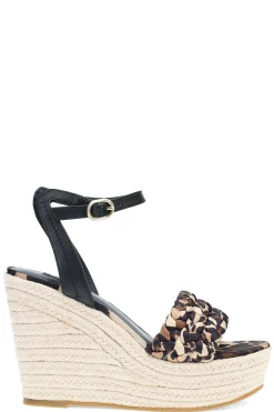 Natori Sandals-Rae Luxe Leopard Hinami Braided Wedge Sandals