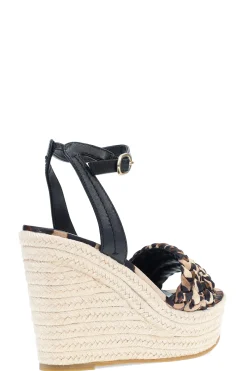Natori Sandals-Rae Luxe Leopard Hinami Braided Wedge Sandals
