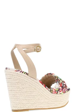 Natori Sandals-Rae Tropical Braided Wedge Sandals
