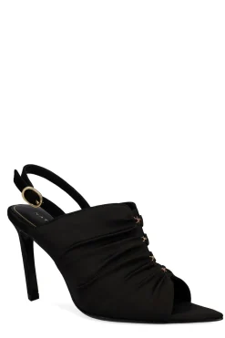 Natori Pumps-Reen Satin Open Toe Sling
