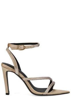 Natori Pumps-Reiki Satin Embellished Ankle Strap Heel