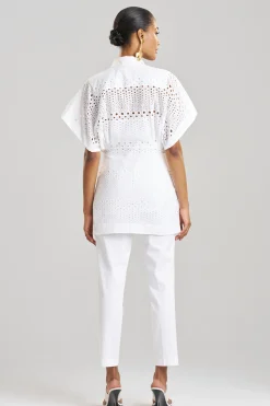 Natori Tops, Shirts & Tunics-Round Eyelet Kimono Wrap Shirt