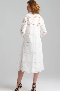 Natori Dresses|Plus Sizes-Round Eyelet Oversized Shirtdress