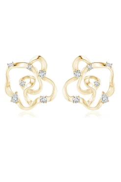 Natori Earrings|Sakura-Sakura 14k Scattered Diamond Stud Earrings