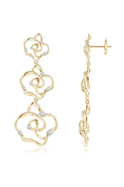 Natori Earrings|Sakura-Sakura 14k Tapered Diamond Dangle Earrings