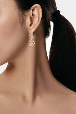 Natori Earrings|Sakura-Sakura 14k Tapered Diamond Dangle Earrings