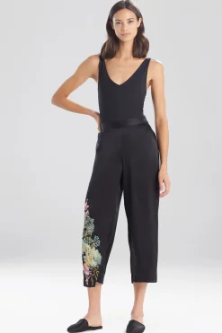 Natori Pajama Bottoms|Lounge Bottoms-Sansui Embroidered Silk Pants