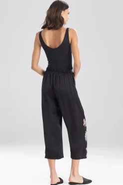 Natori Pajama Bottoms|Lounge Bottoms-Sansui Embroidered Silk Pants