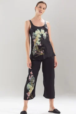 Natori Pajama Bottoms|Lounge Bottoms-Sansui Embroidered Silk Pants