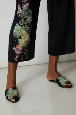 Natori Pajama Bottoms|Lounge Bottoms-Sansui Embroidered Silk Pants