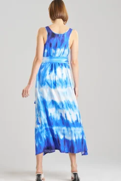 Natori Dresses|Plus Sizes-Santorini Printed Cotton Silk Trapeze Tank Dress