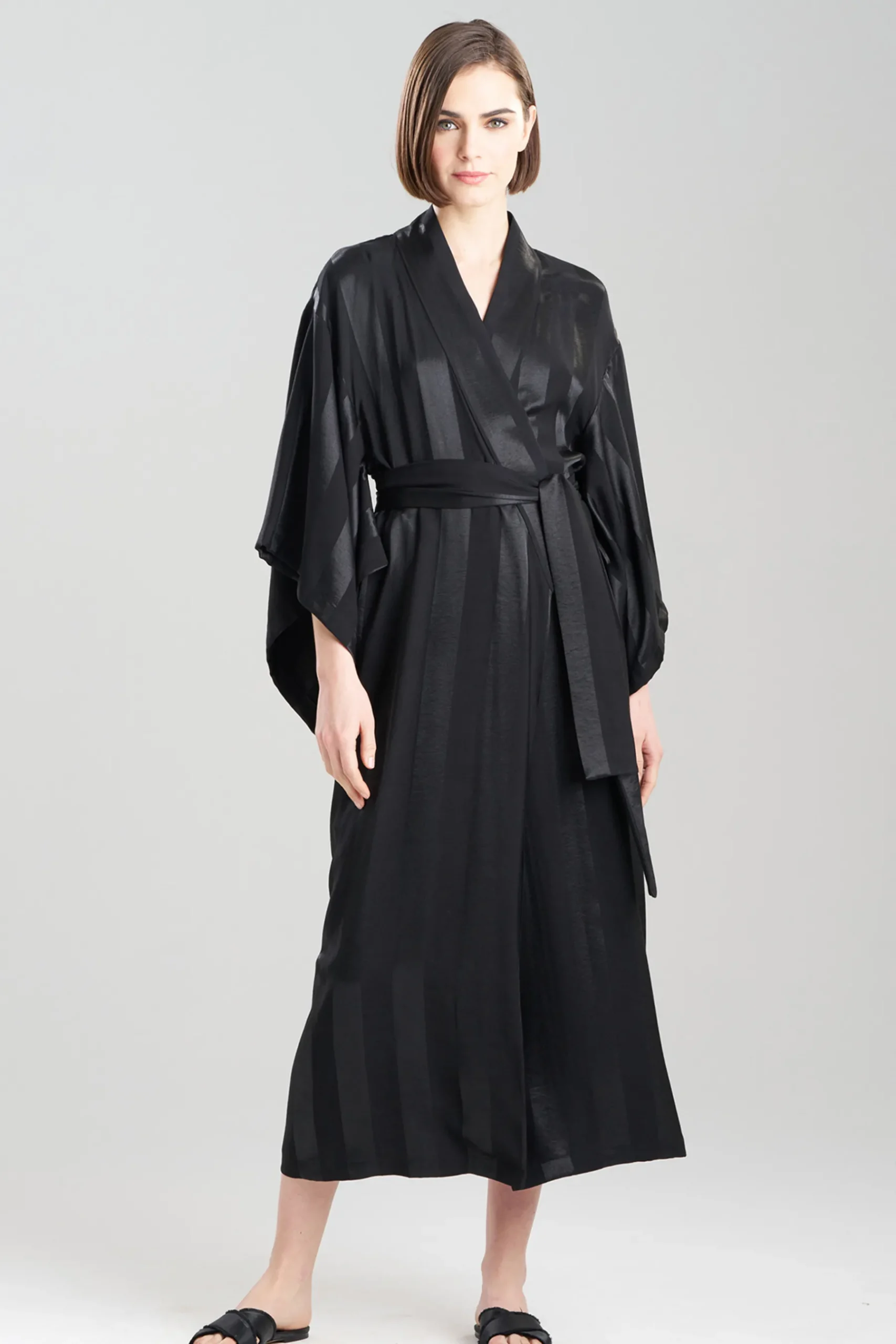 Natori Robes & Kimonos-Satin Jacquard Stripe Robe
