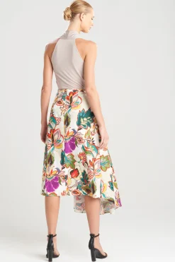 Natori Pants, Skirts & Shorts-Sayuri Cotton Poplin Side Drape Skirt