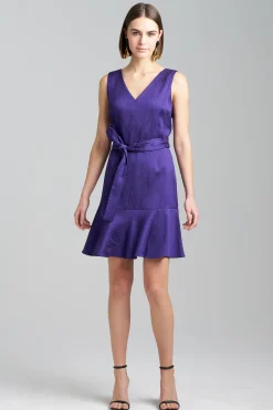 Natori Dresses-Scroll Jacquard Ruffle Dress