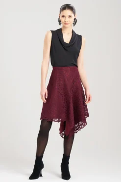 Natori Pants, Skirts & Shorts-Scroll Lace Asymmetric Skirt