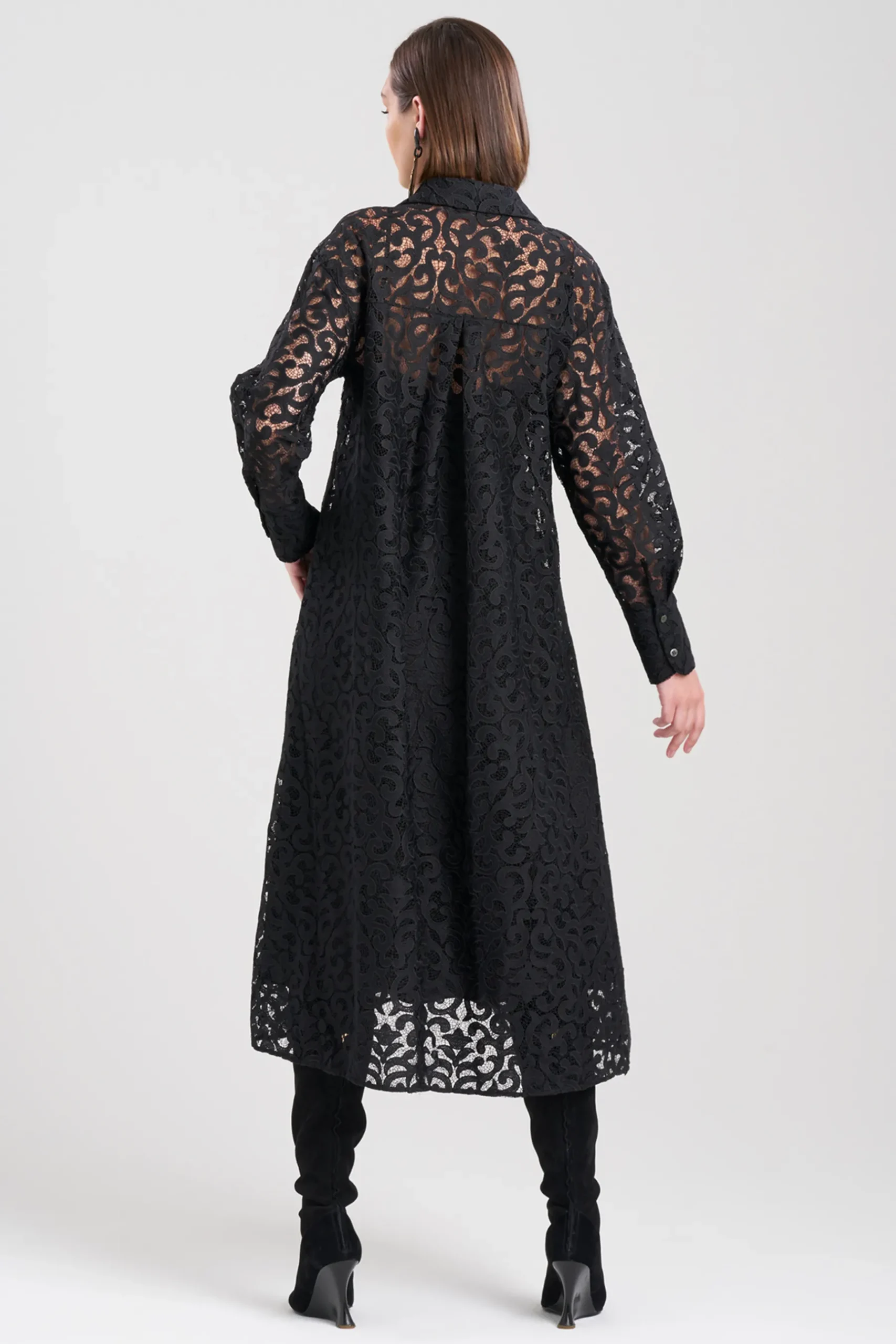 Natori Dresses-Scroll Lace Oversized Dress