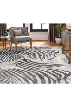 Natori Rugs-Serengeti- Charcoal Zebra Rug