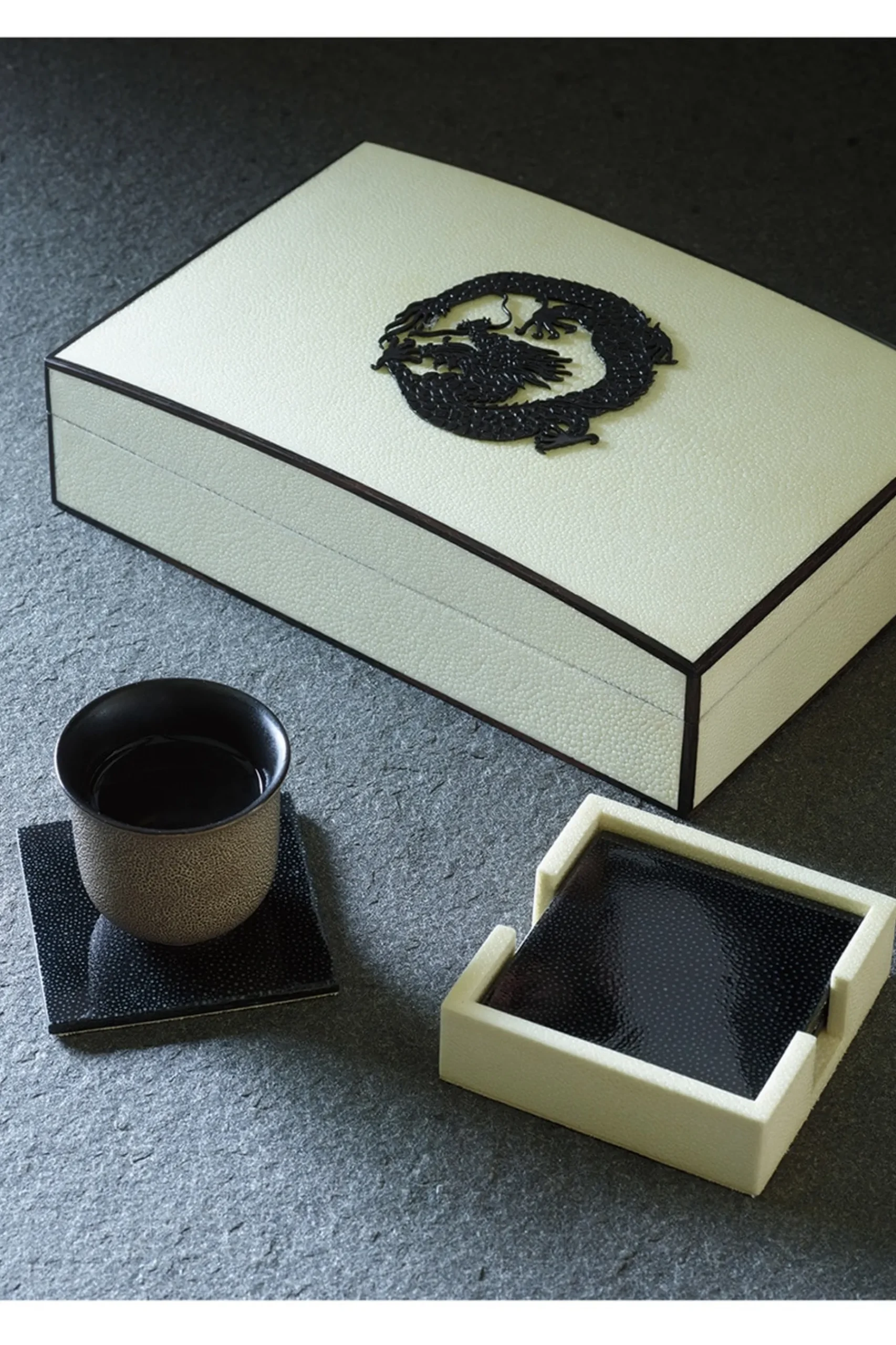 Natori Home Accents-Shagreen Coaster Set
