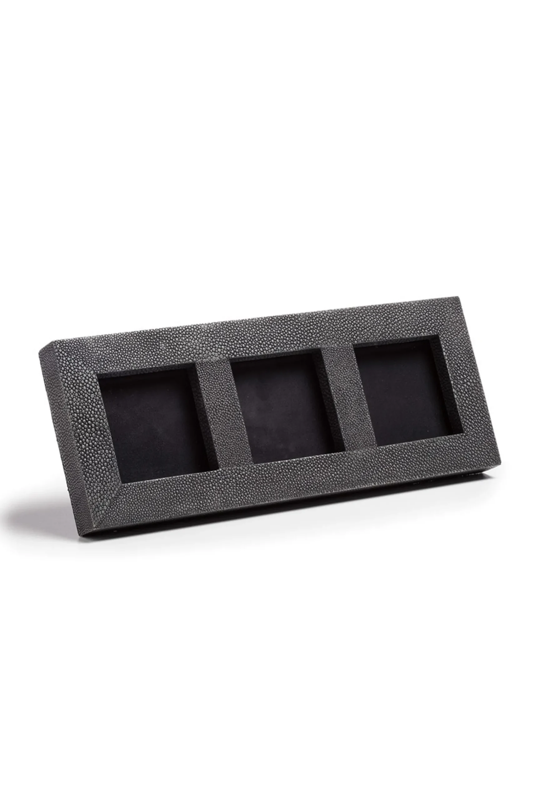 Natori Home Accents-Shagreen Triple Photo Frame