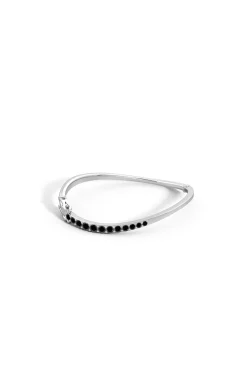 Natori Bracelets|Shangri-La-Shangri-La Brushstroke 14K Gold And Black Diamond Half Bracelet