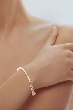 Natori Bracelets|Shangri-La-Shangri-La Brushstroke 14K Gold And Coffee Diamond Half Bracelet