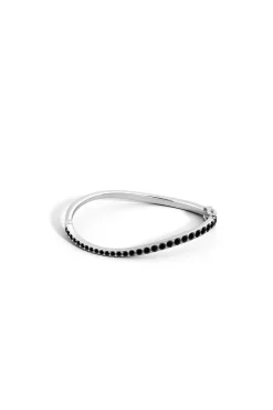 Natori Bracelets|Shangri-La-Shangri-La Brushstroke 14K Gold And Black Diamond Full Bracelet