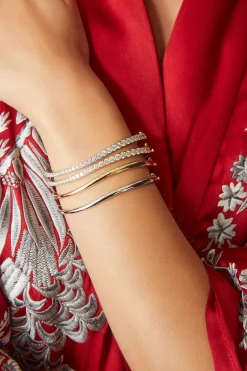 Natori Bracelets|Shangri-La-Shangri-La Brushstroke 14K Gold And Diamond Full Bracelet
