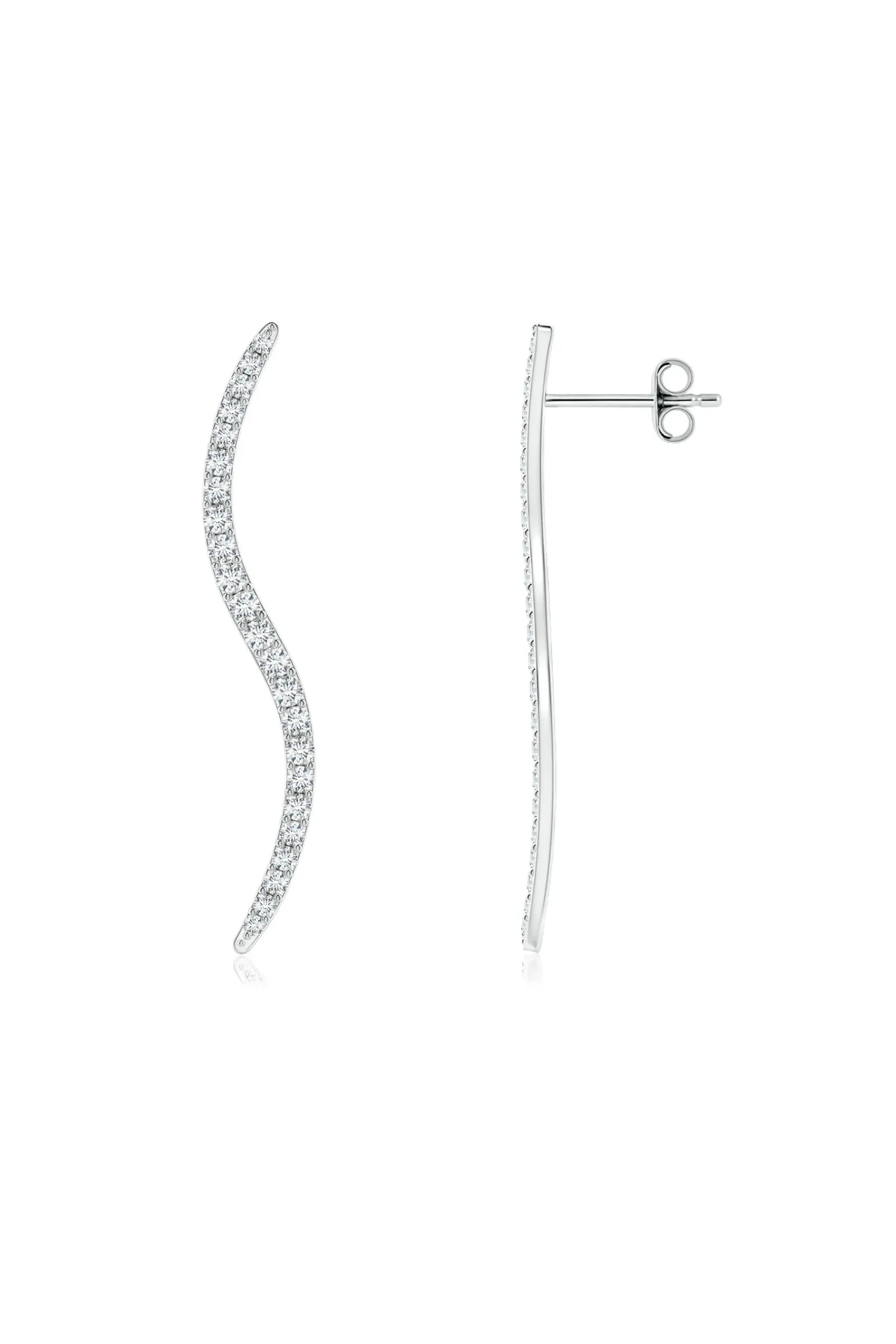 Natori Earrings|Shangri-La-Shangri-La Brushstroke 14k Gold And Diamond Medium Stud Earrings