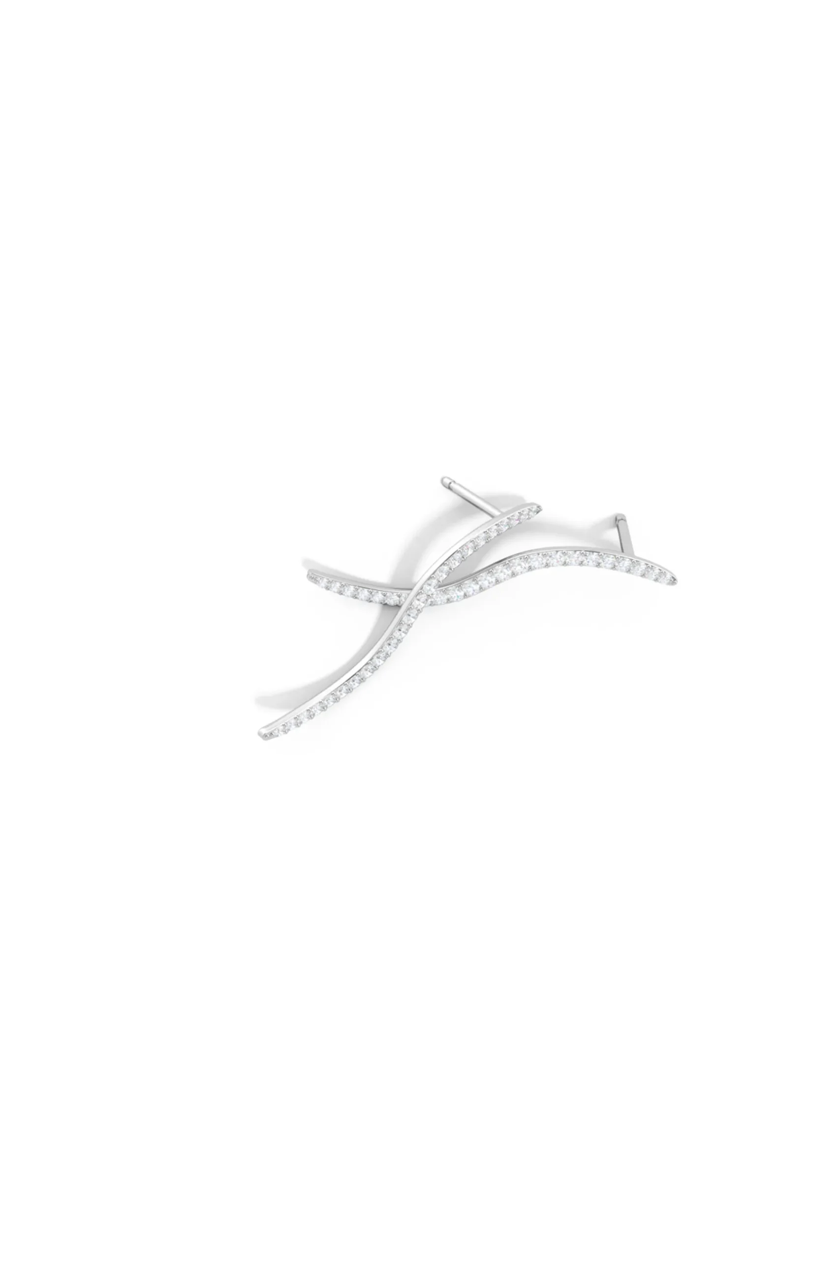 Natori Earrings|Shangri-La-Shangri-La Brushstroke 14k Gold And Diamond Medium Stud Earrings