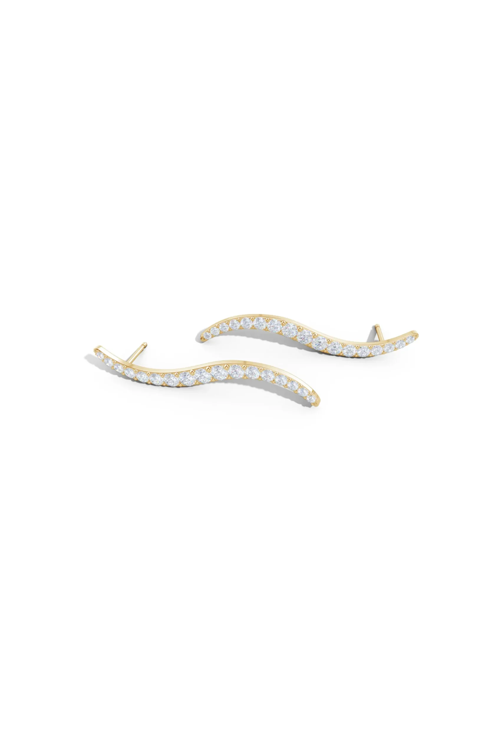 Natori Earrings|Shangri-La-Shangri-La Brushstroke 14k Gold And Diamond Stud Earrings