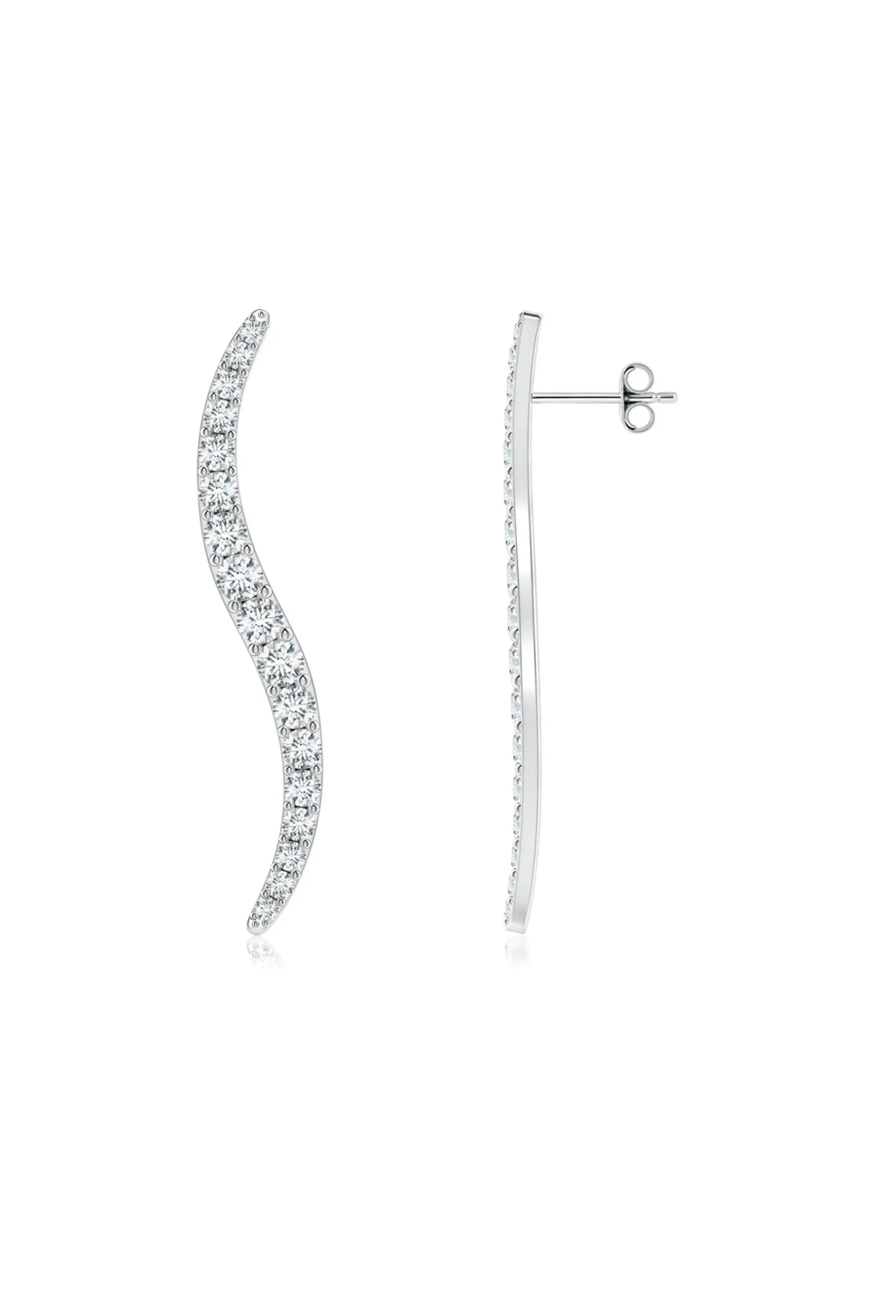 Natori Earrings|Shangri-La-Shangri-La Brushstroke 14k Gold And Diamond Stud Earrings