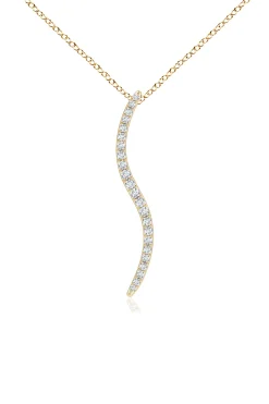 Natori Necklaces|Shangri-La-Shangri-La Brushstroke 14k Gold And Diamond Medium Pendant Necklace