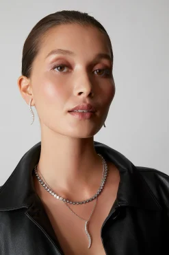 Natori Necklaces|Shangri-La-Shangri-La Brushstroke 14k Gold And Diamond Large Pendant Necklace