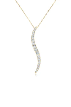 Natori Necklaces|Shangri-La-Shangri-La Brushstroke 14k Gold And Diamond Large Pendant Necklace