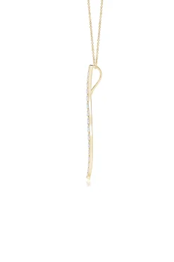 Natori Necklaces|Shangri-La-Shangri-La Brushstroke 14k Gold And Diamond Large Pendant Necklace