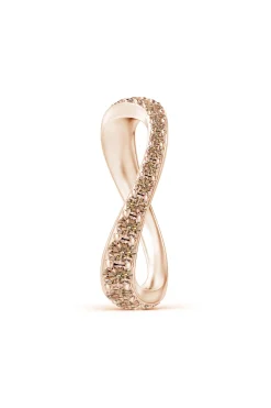Natori Rings|Shangri-La-Shangri-La Brushstroke 14K Gold And Coffee Diamond Full Eternity Stacking Ring