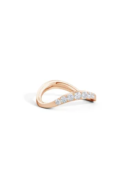Natori Rings|Shangri-La-Shangri-La Brushstroke 14K Gold And Diamond Half Eternity Stacking Ring