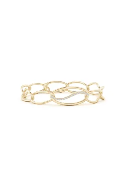 Natori Bracelets|Shangri-La-Shangri-La Elliptical Yin-Yang 14K Gold And Diamond Link Bracelet