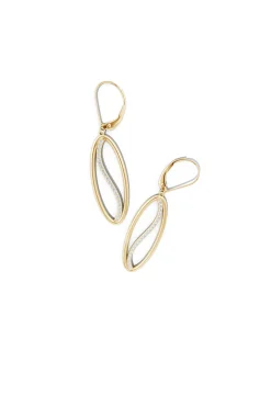Natori Earrings|Shangri-La-Shangri-La Elliptical Yin-Yang 14K Gold And Diamond Medium Leverback Earrings