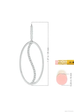 Natori Earrings|Shangri-La-Shangri-La Elliptical Yin-Yang 14K-Gold And Diamond Large Leverback Earrings