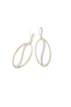 Natori Earrings|Shangri-La-Shangri-La Elliptical Yin-Yang 14K Gold And Diamond Dangle Earrings