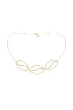 Natori Necklaces|Shangri-La-Shangri-La Elliptical Yin-Yang 14K Gold And Diamond Trio Necklace