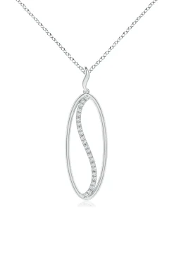 Natori Necklaces|Shangri-La-Shangri-La Elliptical Yin-Yang 14K Gold And Diamond Pendant Necklace