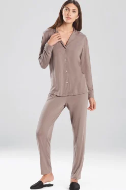 Natori Pajama Sets-Shangri-La TENCEL™ Long Sleeve Notch PJ
