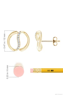 Natori Earrings|Shangri-La-Shangri-La Yin-Yang 14K Gold Diamond Stud Earrings