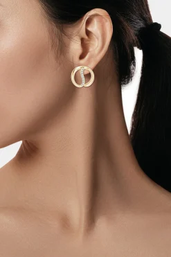 Natori Earrings|Shangri-La-Shangri-La Yin-Yang 14K Gold And Diamond Medium Button Stud Earrings
