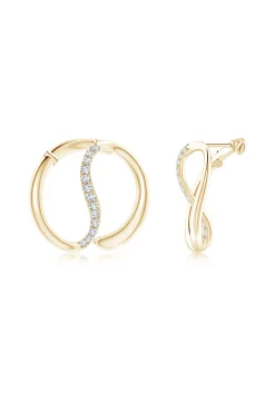 Natori Earrings|Shangri-La-Shangri-La Yin-Yang 14K Gold And Diamond Large Button Stud Earrings