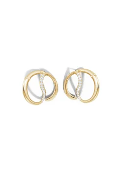 Natori Earrings|Shangri-La-Shangri-La Yin-Yang 14K Gold And Diamond Large Button Stud Earrings
