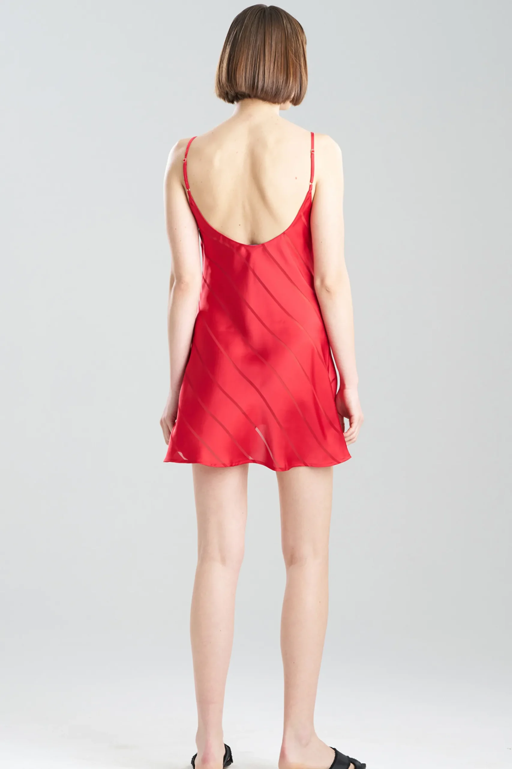 Natori Chemises-Sheer Stripe Jacquard Chemise